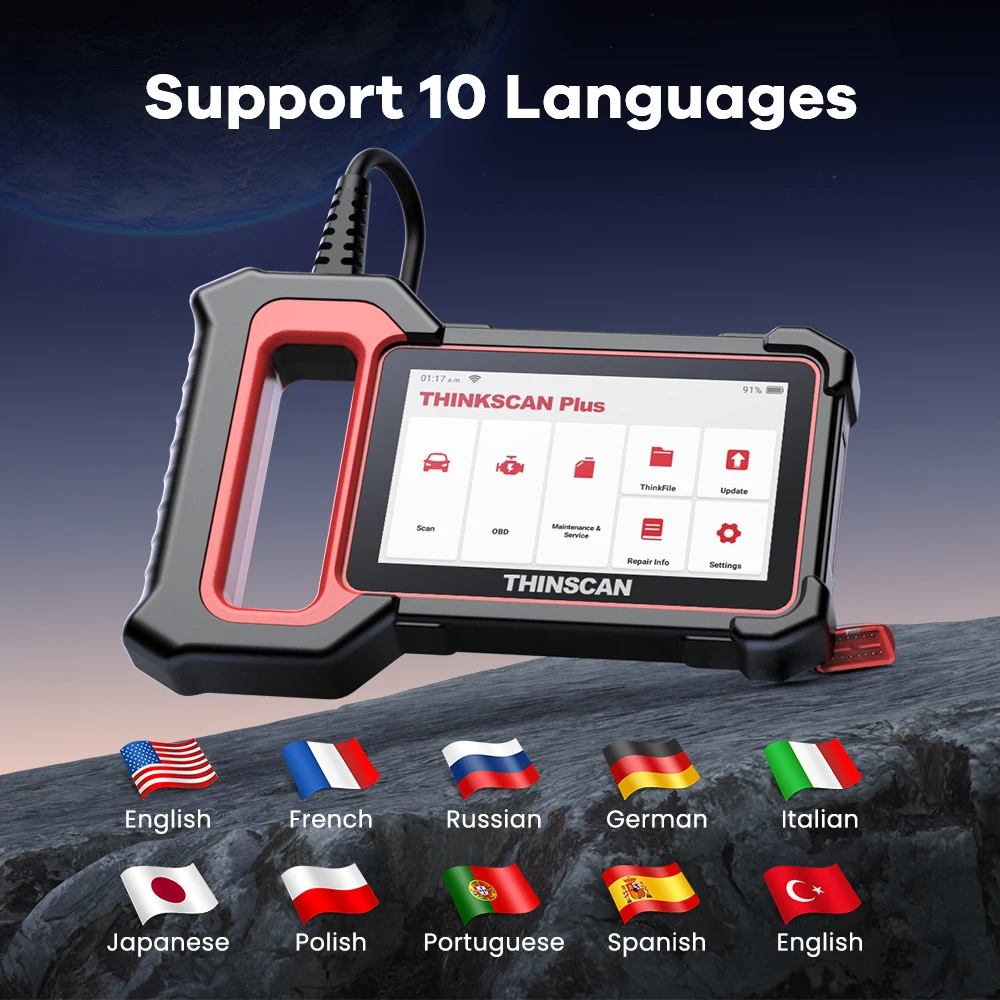 THINKSCAN PLUS S4/S6/S7 OBD2 Car Diagnostic Tools Multi System Scan ABS SRS ECM TCM BCM IC AC Reset Code Reader Auto Scanner - 6