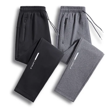 남성용 사계절 캐주얼 바지, 따뜻한 두꺼운 모조 면 바지, 지퍼가 달린 포켓 작업 바지, 라지 사이즈 조깅 바지, 8XL