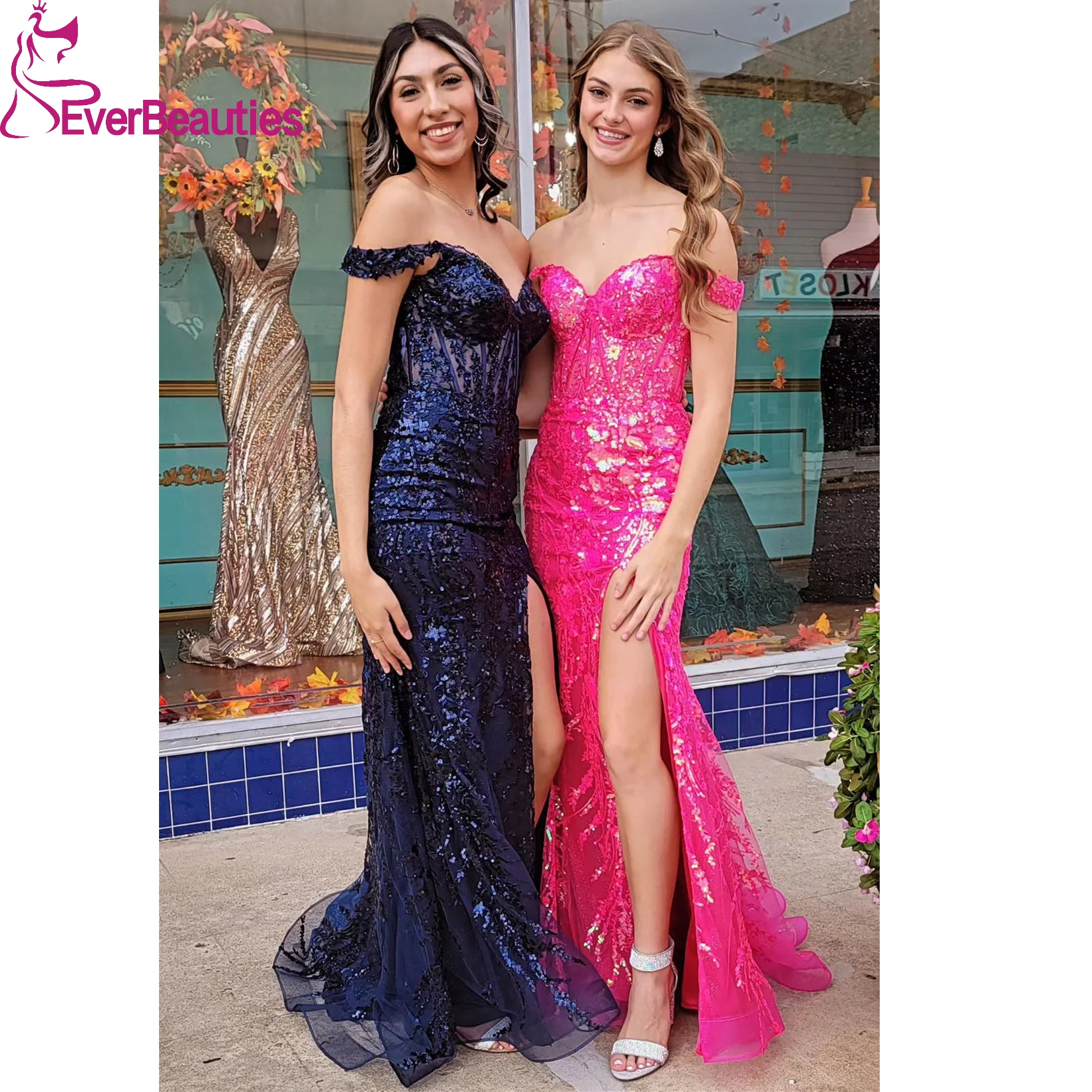 

Mermaid Glitter Sequin Prom Dress for Women 2024 Vestidos De Fiesta Elegantes Para Sexy Backless Side Slit Formal Party Dress