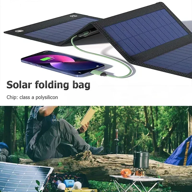 Portable Solar Panel Foldable Solar Panels Charger USB 5V DC Full Time Power Solar Panel Mobile Power Supply High Power