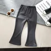 Spring Autumn Baby Girls Pant Korean Version Children Flared Pants 1-6Year Kid Leggings Solid Fashion Boot Cut 3