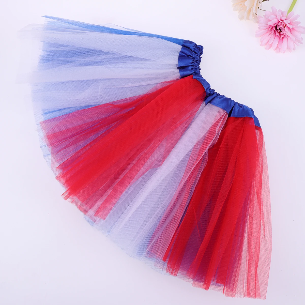 어린이 투투 스커트 30cm 길이 23cm 허리 여름용 애국적인 미국 국기 프린트 7월 4일 해변 파티 야외