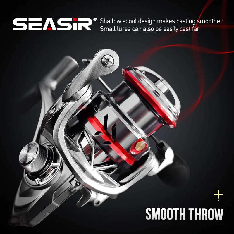 SEASIR OER Ultra Light Long Throw Aluminum Shallow Spool Spinning Fishing Reel Max Drag 12kg Freshwater Saltwater Fishing Tackle