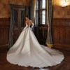 Charming Wedding Dresses A-Line Satin Bridal Gowns Boat Neck Robes Sleeveless Backless For Brides Vestidos De Novia Customized 2