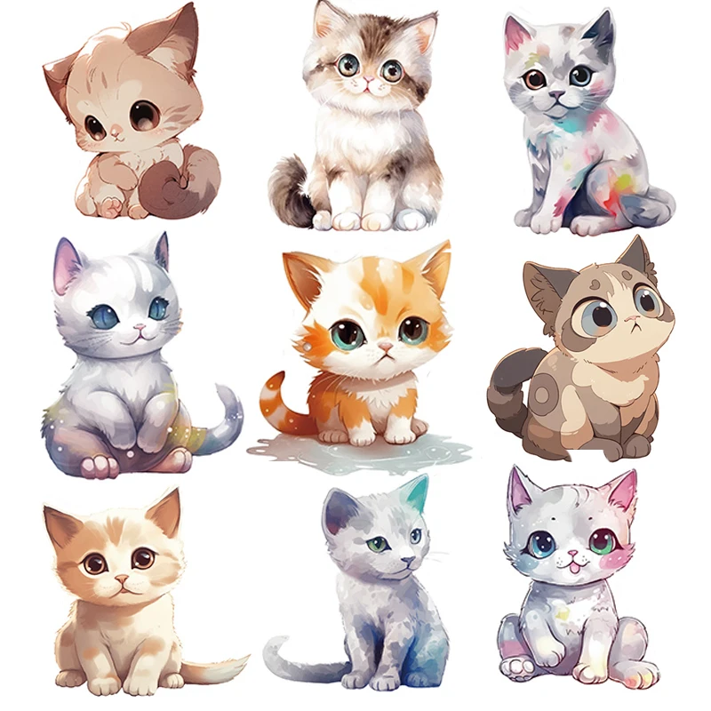 

Cartoon Cute Ink Painting Watercolor Cat Varied Stickers Pack Kids Crafts Scrapbooking Travel Luggage Decorative Graffiti Decals