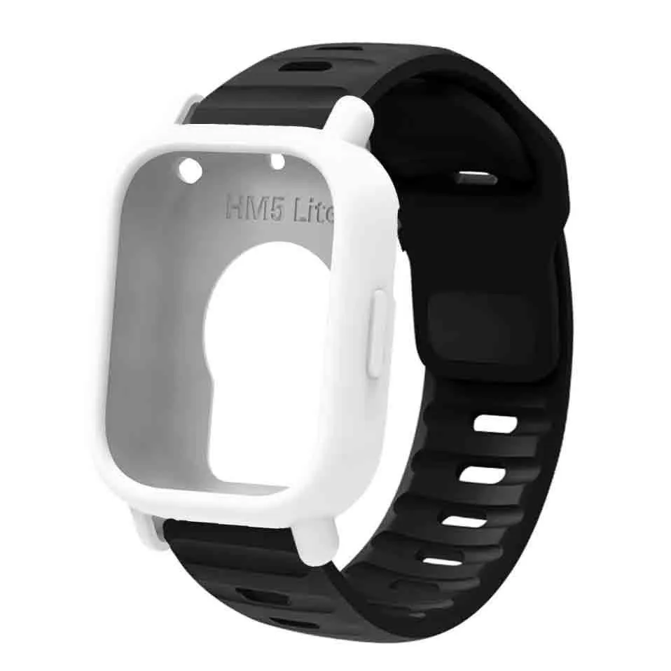 Silicone Strap & Bumper Cover for Smartwatch - Sporty Replacement Wristband Protector