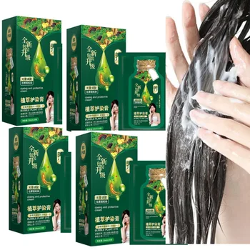 Shampoo per tinture per capelli a base di erbe vegetali naturali 5 minuti Cambia colore dei capelli Nutriente non irritante Riparazioni Capelli grigi bianchi Cura della bellezza