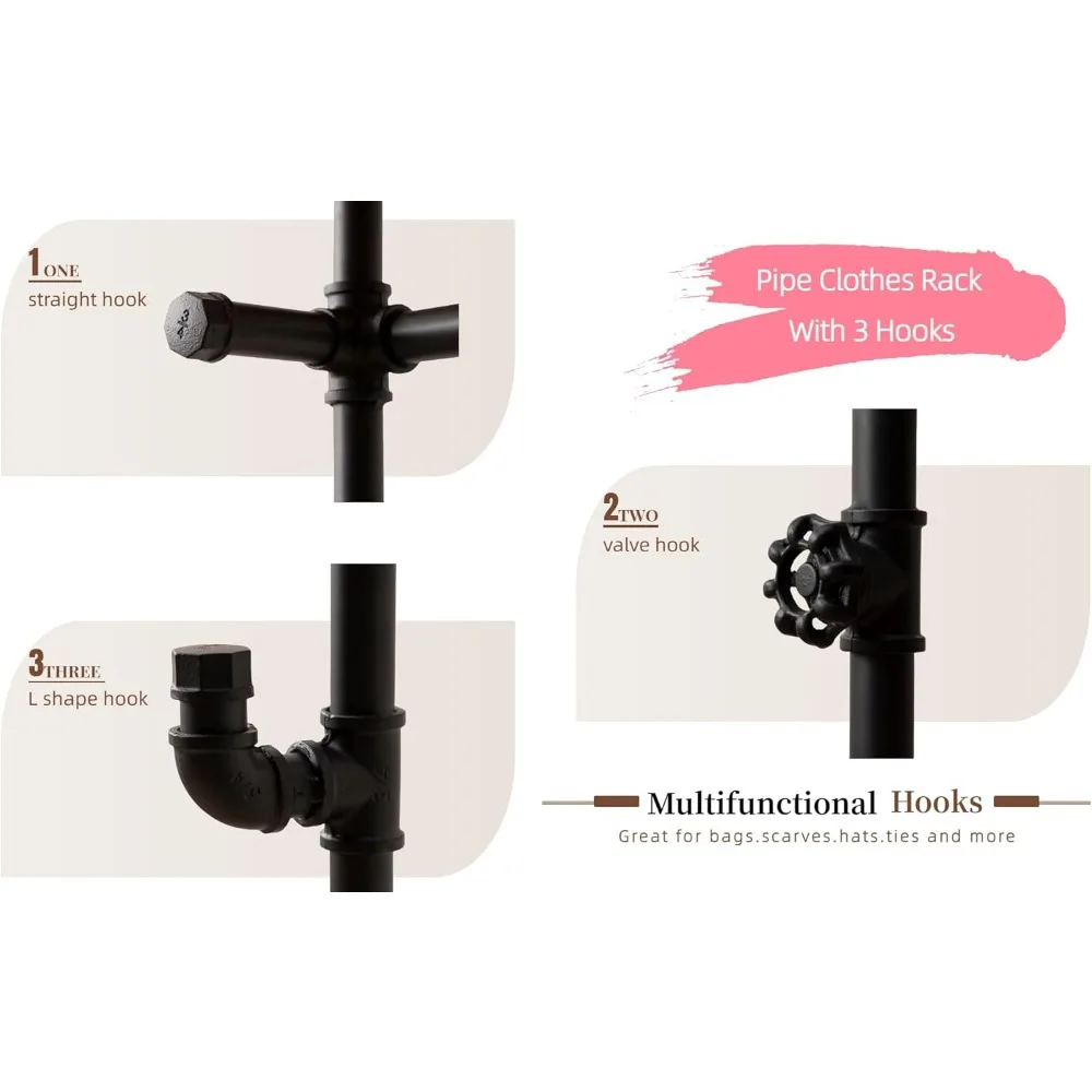 Portable Heavy-Duty Iron Clothing Rack with Wooden Shelves for Industrial Use