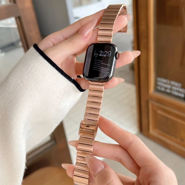 Silver Apple Watch Rose Gold Band  Apple Watch Band Women Silver - Women  Band Apple - Aliexpress