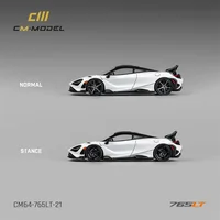 CM MODEL 1:64 765LT White with carbon hood White Diecast Model Car 2