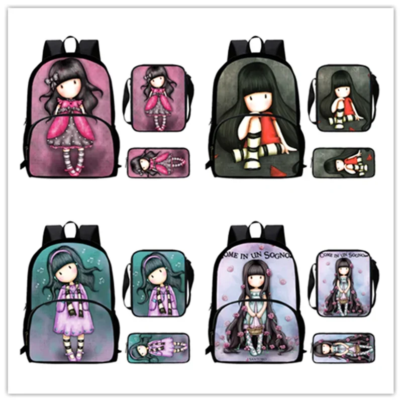 Cartoon Gorjuss santoro Child School Backpack with Front Pocket,Shoulder Bags,Pencil Bags For,Child School Bags 1