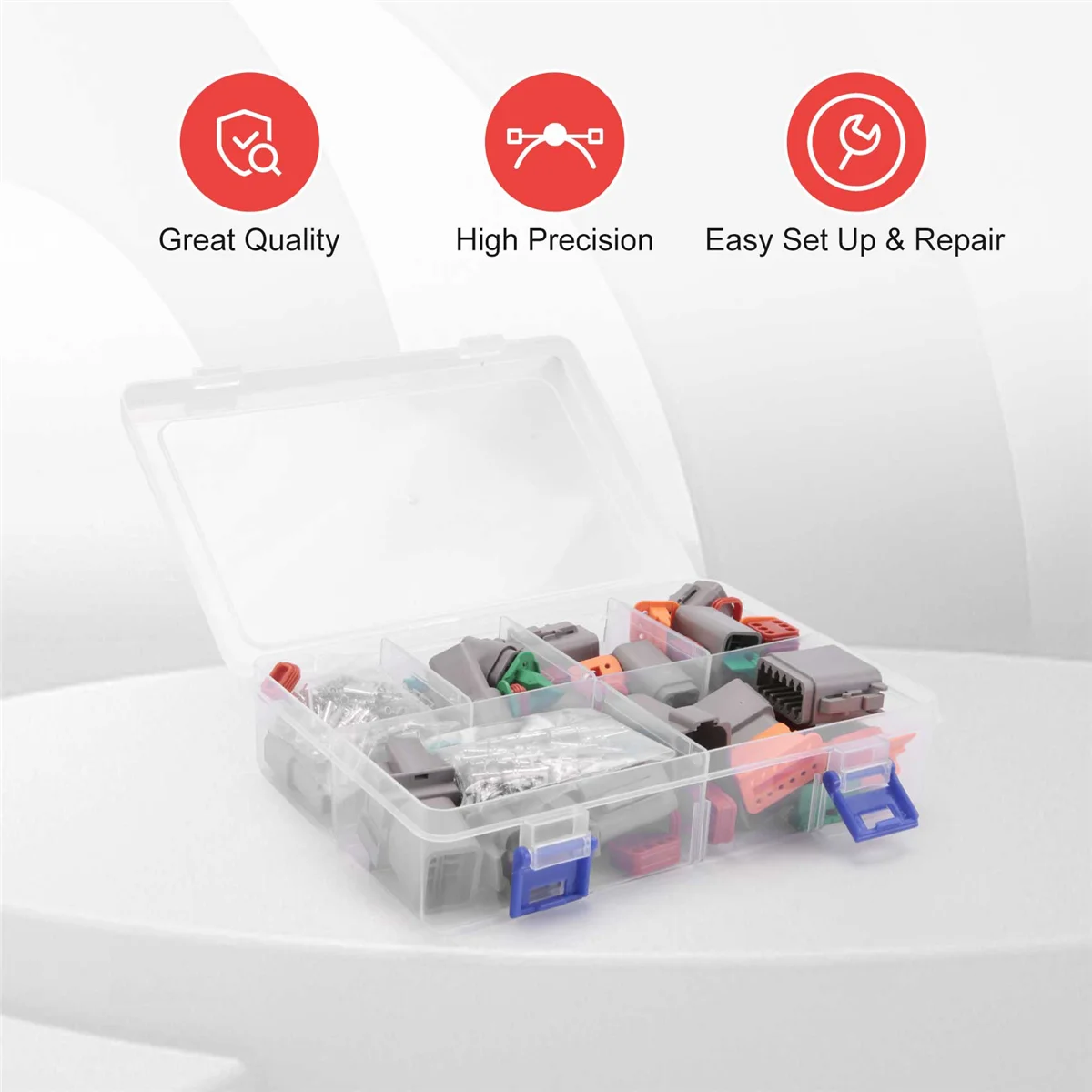 Electrical Wire Connector Plug, 8 Sets 2 3 4 6 8 12 Pin for Deutsch DT Connector Assortment Kit