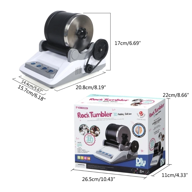 Rock Tumbler Professional Electric Gemstones Polisher DIY Stone Polishing Toy