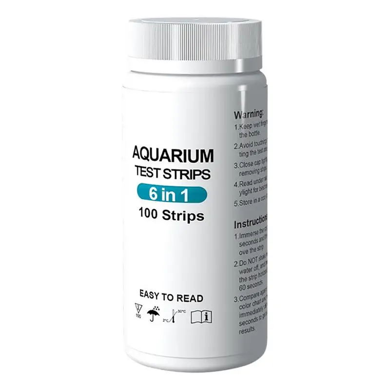 

100pcs 6-in-1 Water Quality Test Strips Kit PH Nitrate Nitrite Chlorine General Hardness For Pool Pond Aquarium Tap Fish Tank