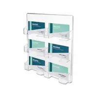 Six-Pocket Wall Mount Business Card Holder, Holds 480 2 X 3 1/2 Cards, Clear 1