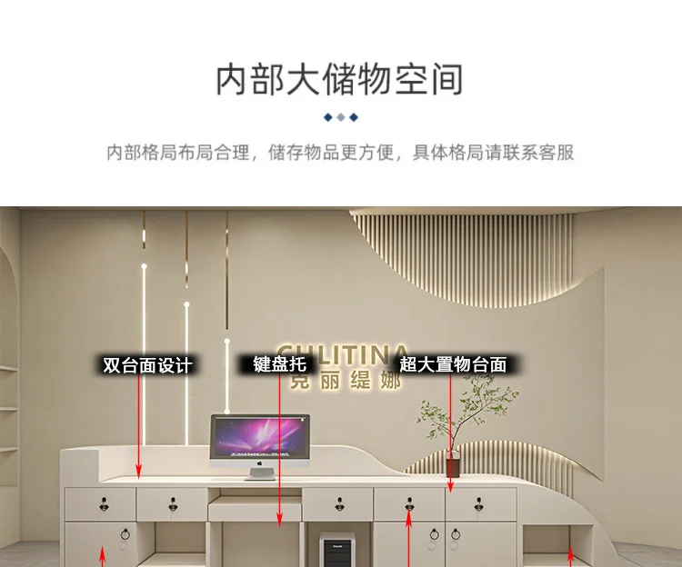 Description Picture 5 of itemChurch Pulpit Front Reception Desk Podium Lectern Wooden Podium Standing Office Cashier Counter Bar Pulpitos Bureau Furniture