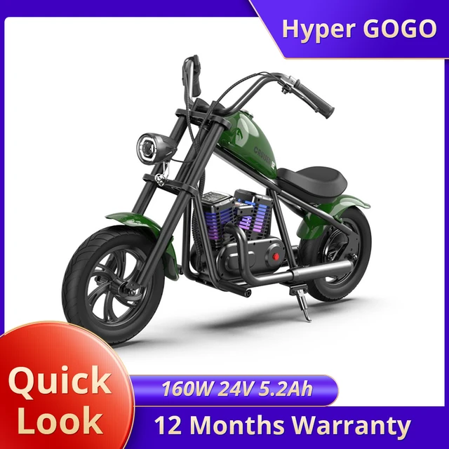 HYPER GOGO Cruiser 12 Electric Motorcycle for Kids 12km Range