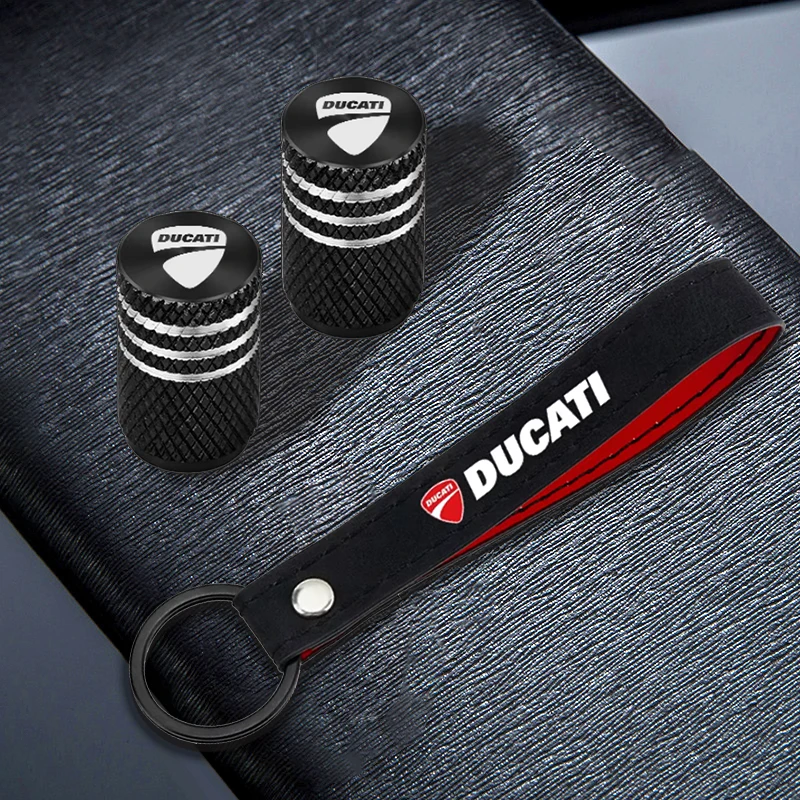 Bouchons de tiges de Valve de pneu de roue de moto en alliage d'aluminium, porte-clés en daim pour Ducati Panigale Diavel Superleggera V4 V2 Scrambler