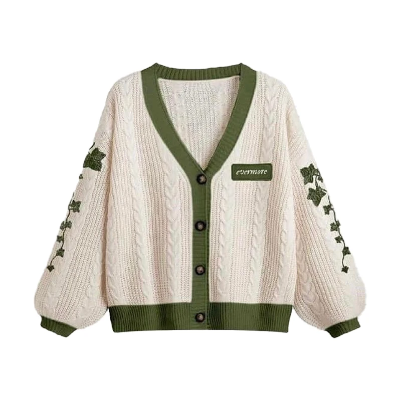 Evermore-Cardigan-Taylor-Version-Green-Vine-Embroidered-Button-Down ...