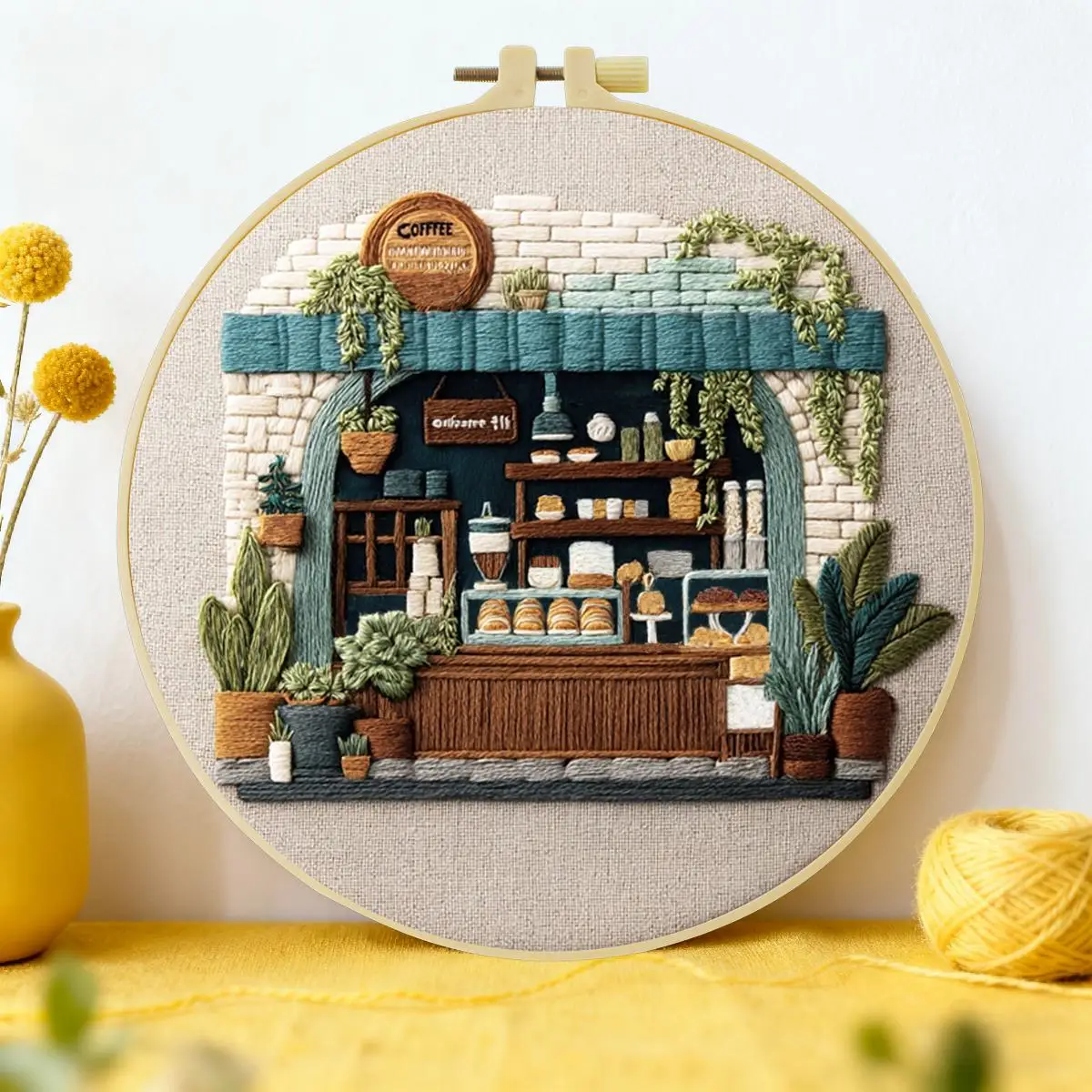1 Stück 20X20CM/15X15CM 7,87/6,3 Zoll Stickerei-Starter-Kit DIY-Kit Stickerei-Set Handarbeiten Malerei