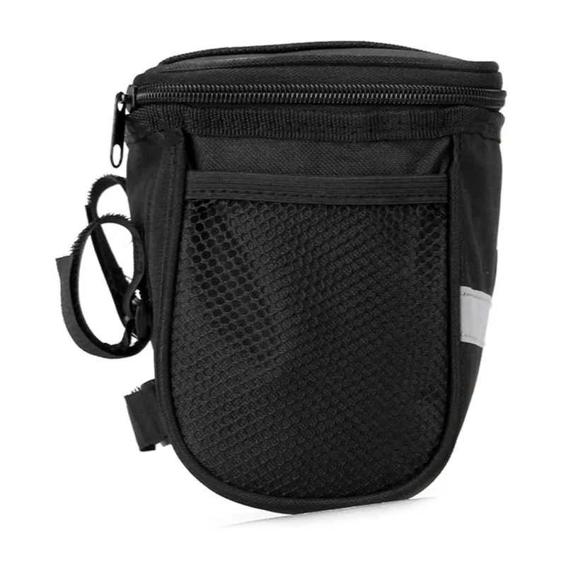 Bike handlebar bag with phone mount and reflective strip overview