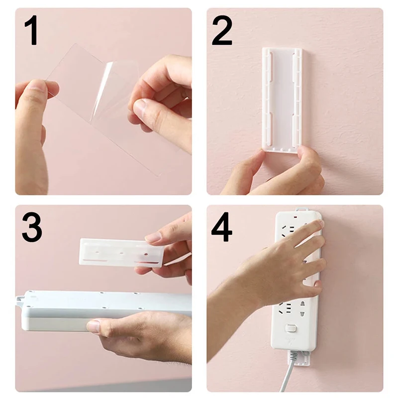 Socket Storage Hooks Wall-mounted Organizer Fixer Multi-purpose Adhesive Hooks Wall-mounted Universal Without Hole 3/5 PCS