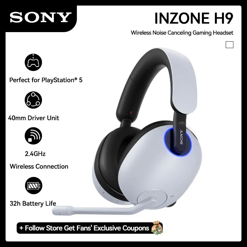 Sony Inzone H9 WH-G900 drahtloses Gaming-Headset 40mm dynamischer 