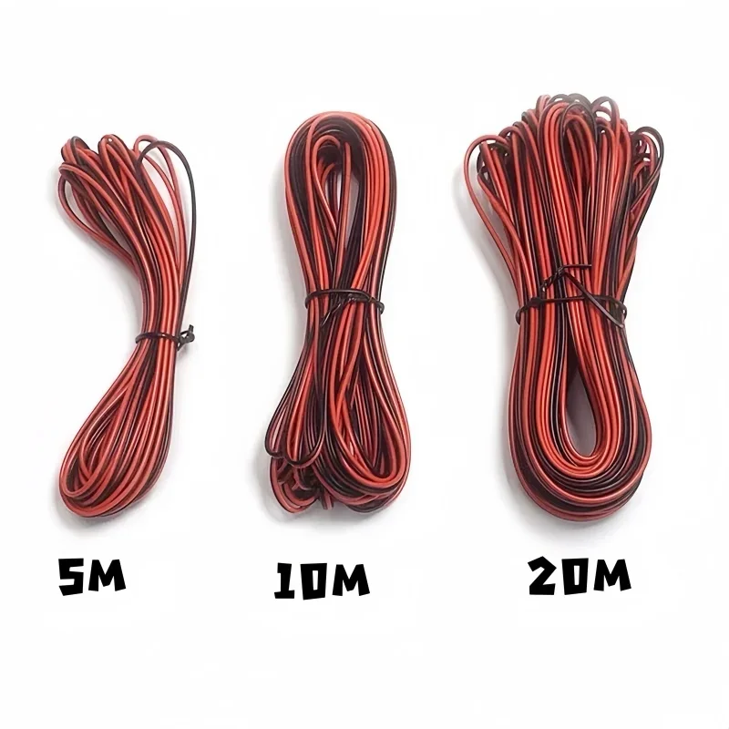 Description Picture 3 of item5/10/20M UL2468 2 Pins Electrical Wire Tinned Copper Insulated PVC Extension LED Strip Cable 16/18/20/22/24/26/28/30 Gauge AWG