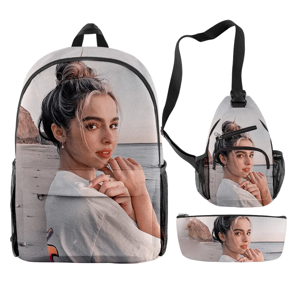 

Hip Hop Popular Funny Addison Rae influencer 3D Print 3pcs/Set pupil School Bags Travel Laptop Backpack Chest Bag Pencil Case