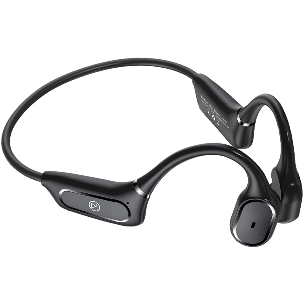 

IPX5 Bone Conduction Headphones Waterproof Music Call Noise Reduction Earphones- Black