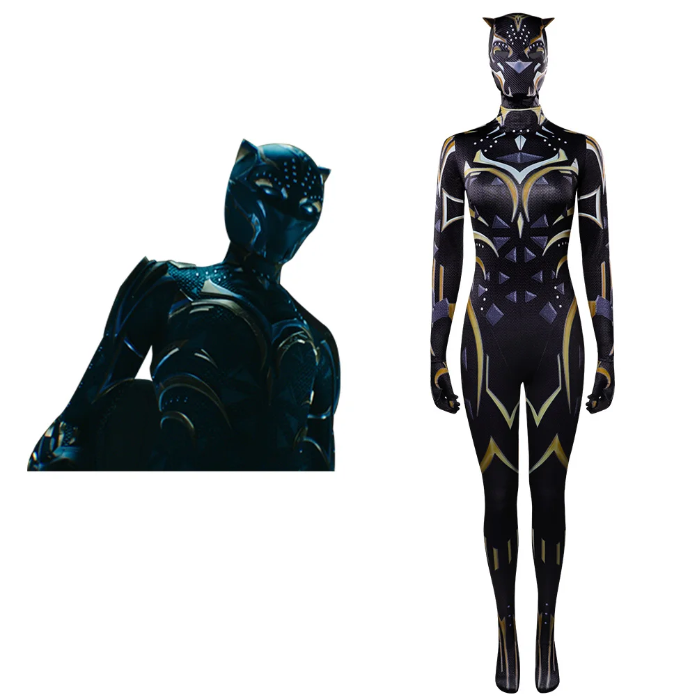 

Panther: Wakanda Forever New Black Jumpsuits Cosplay Costume Outfits Halloween Carnival Party Suit For Women Ladies Role Play