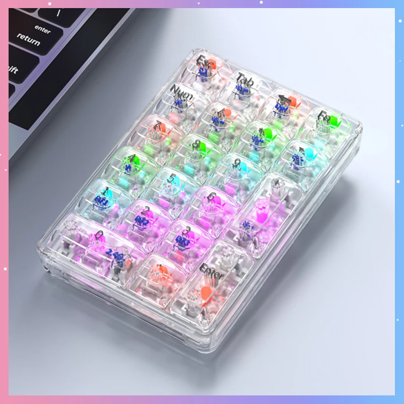 

Attack Shark K21 Number Keypad 21keys 3-mode Wireless Transparent Mechanical Switch RGB Hot Swap Counter For Pc Laptop Accessory