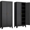 Kitchen Pantry Storage Cabinet with Doors and Adjustable Shelves, Metal ClosetMaid Food Pantry Cabinets, Freestanding Cupboard 1
