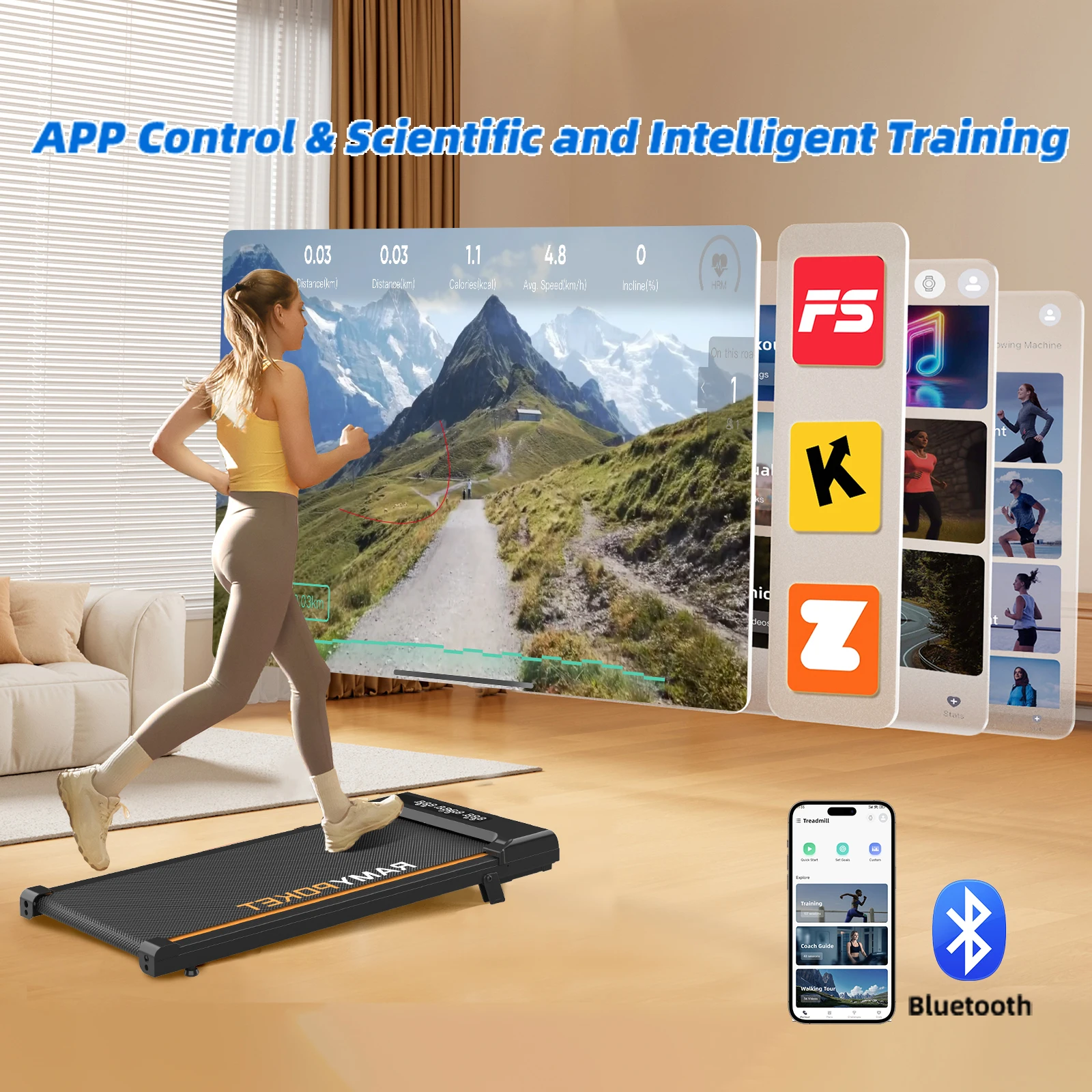 Loopband - Inklapbaar - 1-6 km/u - Opvouwbare Loopband - met LED-display - Treadmill
