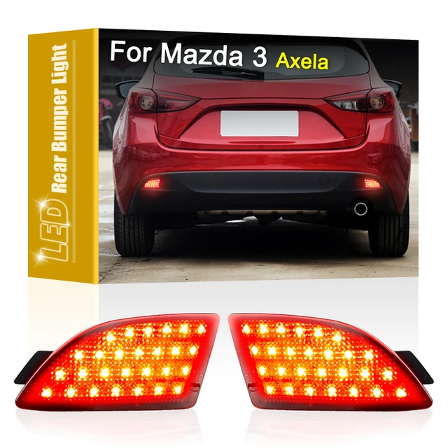 2Pcs LED Taillight Rear Bumper Lamp Assembly Red Running Brake Light For Mazda 3 Axela BM 5-Door Hatchback 2013-2016