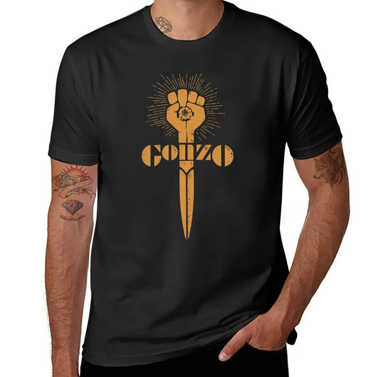 

Новая футболка Gonzo с ярлыком, Забавные футболки, черная футболка, мужская одежда