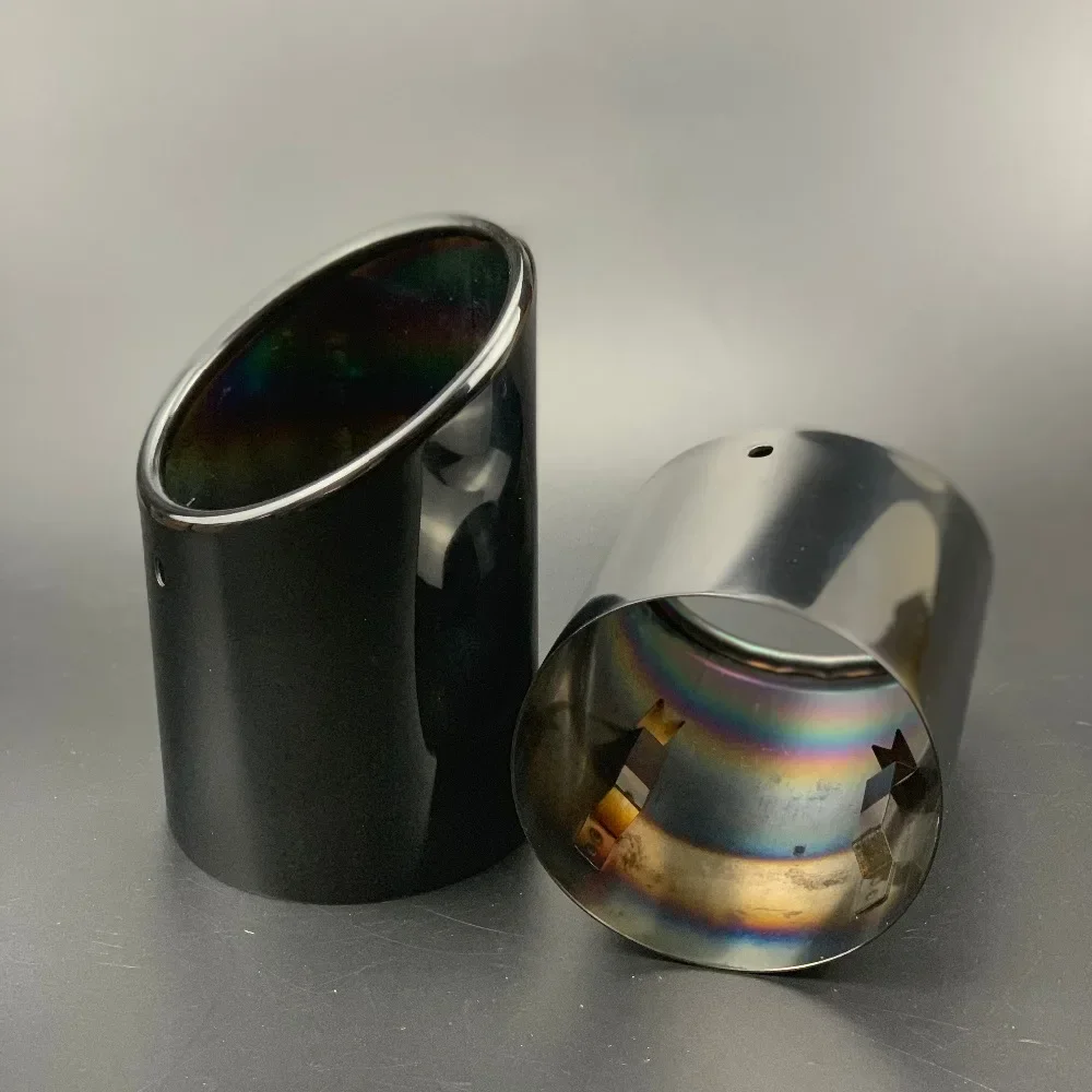 Stainless Steel Car Exhaust Straight Tail Pipe Tips cover case For Audi Q7 2007-2011 Car Accessories 1 Pair exhaust pipe tip