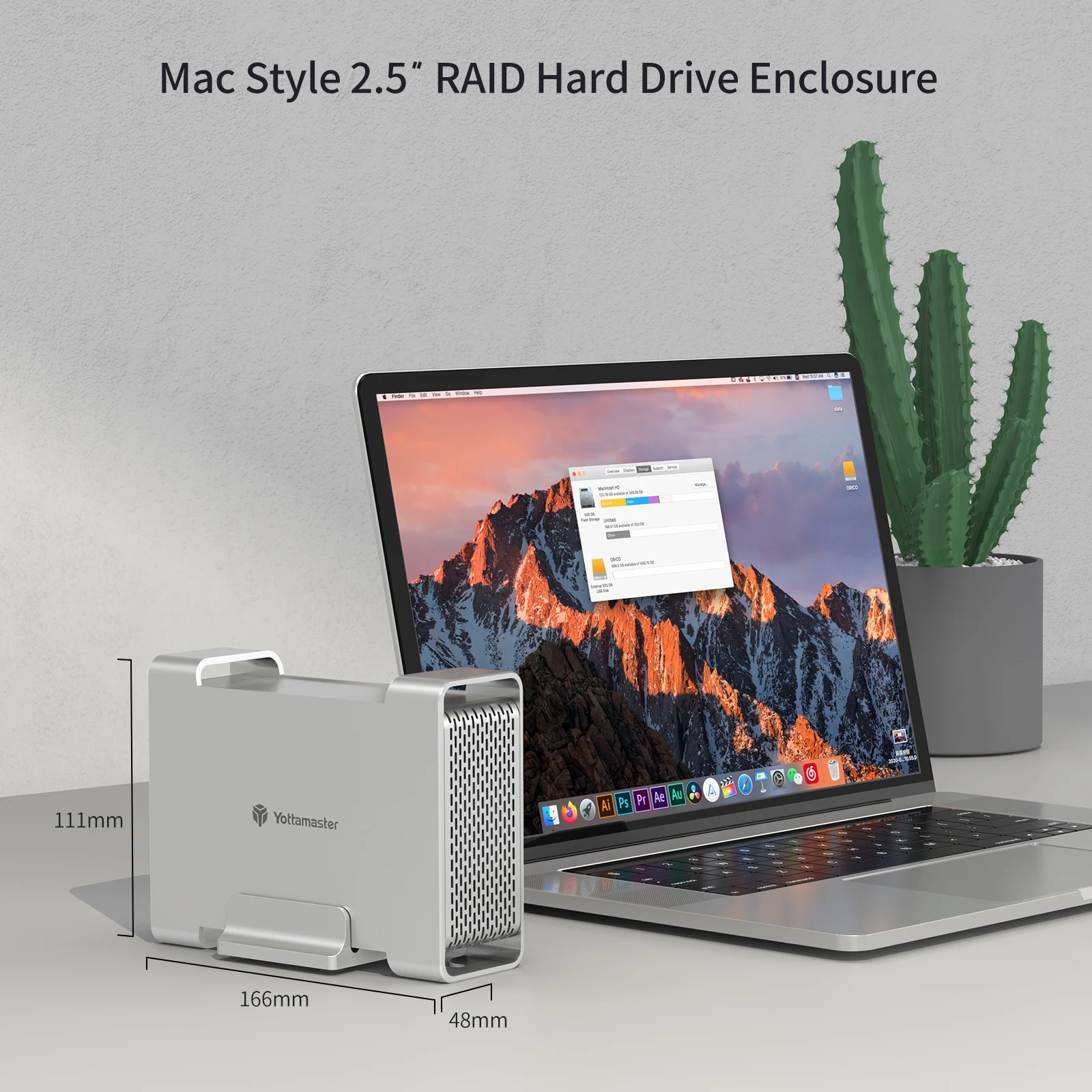 

Yottamaster 2.5 inch HDD Case SATA NVMe Hard Drive Enclosure Type C USB3.1 10Gbps External Hard Drive Reader