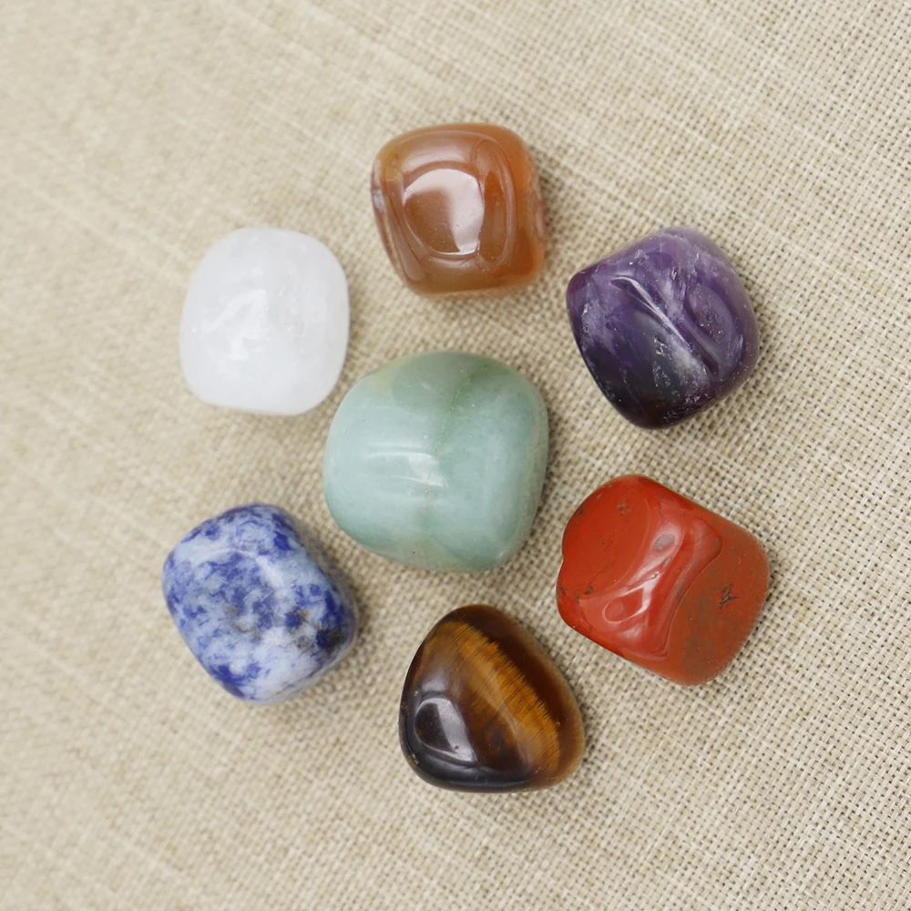 Free Shipping Natural 7 Color Crystal Meditation Energy Stone Irregular Large Particle Polishing Home Decoration Wholesale 7Pcs