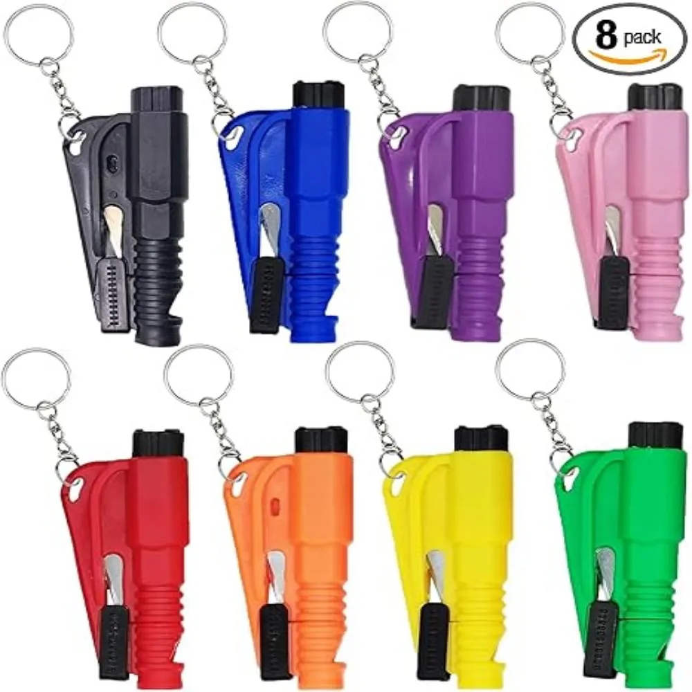 Car Window Breaker Tool 8PCS 3 in 1 Glass Breaker Seatbelt Cutter Survival Whistle Emergency Car Escape Tool