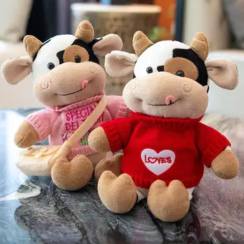 Hot toys Cute Cow Doll Little Cow Plush Toy Chinese Zodiac Cow Doll Cloth Doll New Year's Gift Girl's Birthday Gift 2
