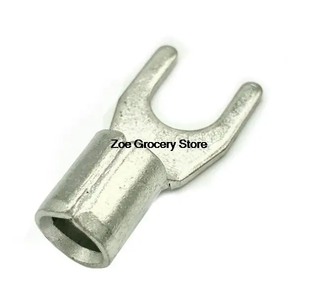 

200PCS Non Insulated Furcate Fork Terminals Cable Lug AWG22-16 SNB1.25-3