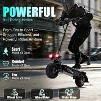 Trottinette Électrique Tout-Terrain 80km Autonomie, Double Moteur 5600W, Pliable, Suspension Hydraulique, Frein à Disque, Pneus 11" Off-Road 5