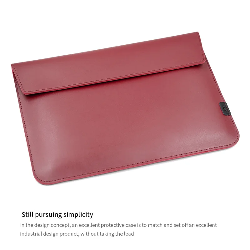 Elegant 15.6-Inch PU Leather Laptop Sleeve Case in Simple Design