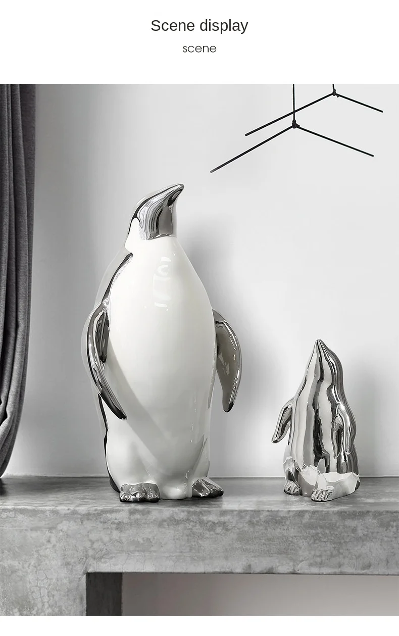 Nordic Ceramic Penguin Statue