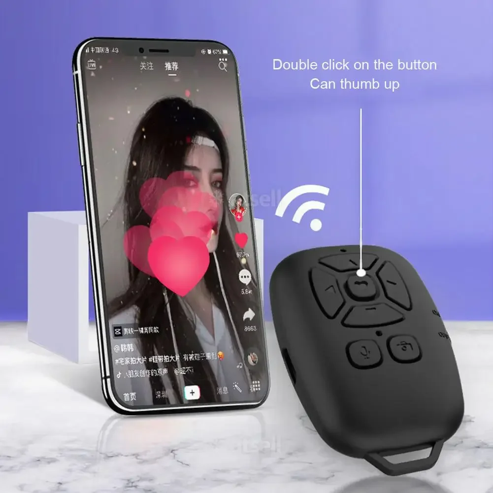 Universal Mobile Phone Bluetooth-compatible Remote Control Button Selfie Camera Shutter For E-book Turn Page