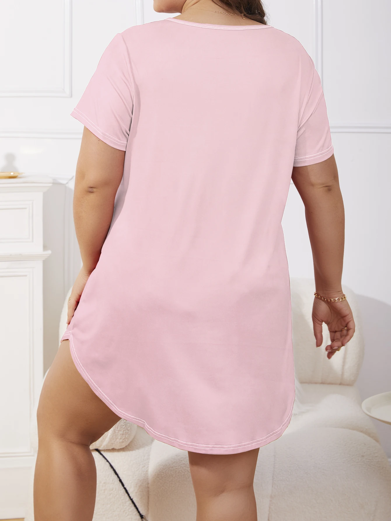 Plus size dress, short dress, sexy and minimalist style, home and casual wear, can be worn externally. Plus size 1-5XL