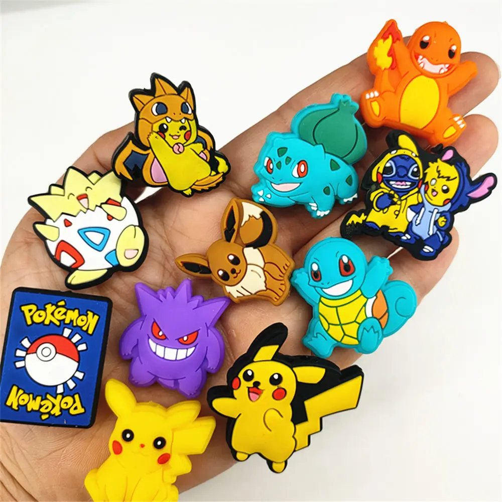 

10pcs Pokemon Silicone Beads Pikachu Squirtle bead Food Grade Pendant DIY Jewelry Accessories Baby Toys Gifts