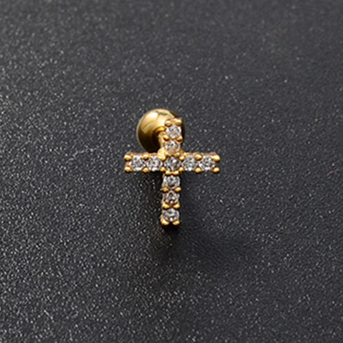 PCS Cute Small Star Ear Stud Cuff Earring Gold Color Cartilage Stainless Steel Helix Piercing Tragus Bar Ball Ear Jewelry