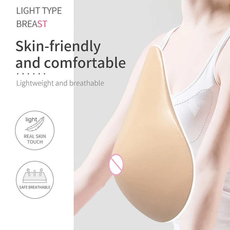 Silicone Breast Form Chest Mastectomy Sprial Shape Fake Breast